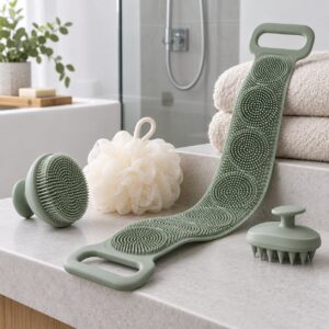 Generic bath-scrubber category image. AI-generated illustration; not the exact retail product.