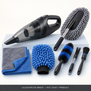 Illustrative car-cleaning tools and detailing brushes; not the exact Amazon product