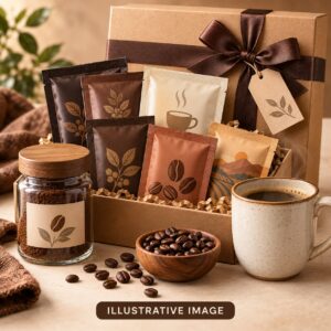 Illustrative image of a generic coffee gift assortment